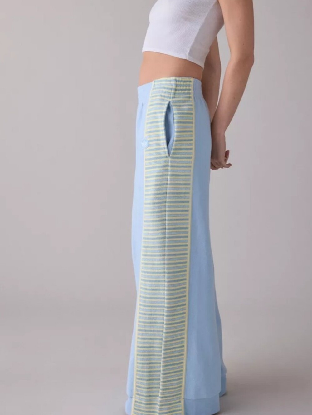 Boys Lie Honor Roll MM Loose Pants Blue Wide Leg Terry Towel Women's XS Beach